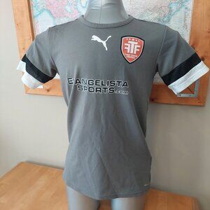 Puma Soccer First Touch Football Jersey Short Sleeve Grey Men's Small